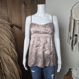 INC Dusty Mauve 100% Silk Dressy Tank Top